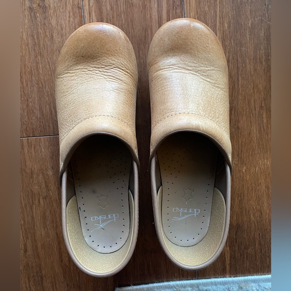 Dansko Tan Leather Clogs - Picture 2 of 7